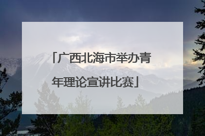 广西北海市举办青年理论宣讲比赛