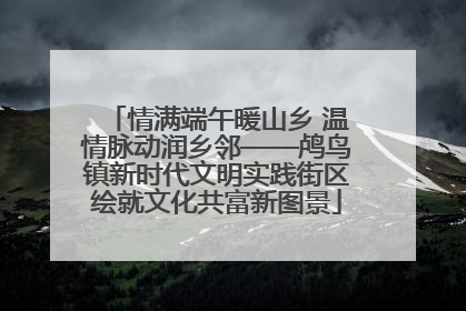 情满端午暖山乡 温情脉动润乡邻——鸬鸟镇新时代文明实践街区绘就文化共富新图景