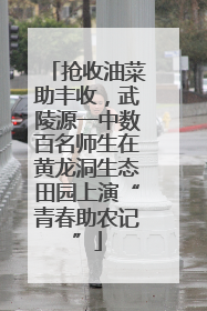抢收油菜助丰收，武陵源一中数百名师生在黄龙洞生态田园上演“青春助农记”