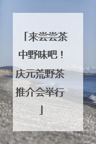 来尝尝茶中野味吧！庆元荒野茶推介会举行