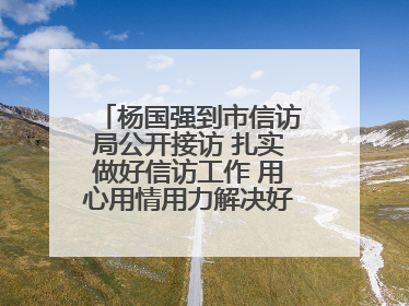 杨国强到市信访局公开接访 扎实做好信访工作 用心用情用力解决好群众急难愁盼