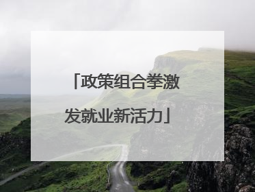 政策组合拳激发就业新活力