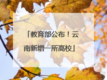 教育部公布！云南新增一所高校