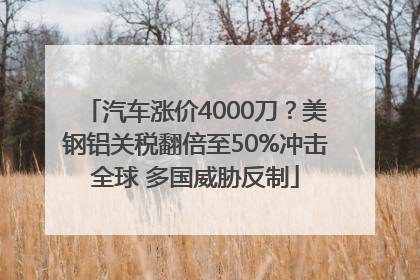汽车涨价4000刀？美钢铝关税翻倍至50%冲击全球 多国威胁反制