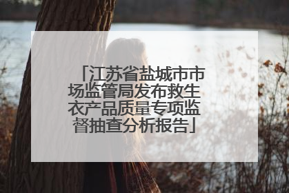 江苏省盐城市市场监管局发布救生衣产品质量专项监督抽查分析报告