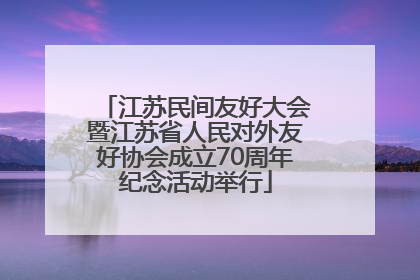 江苏民间友好大会暨江苏省人民对外友好协会成立70周年纪念活动举行