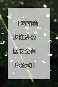 海南稳步推进数据安全有序流动