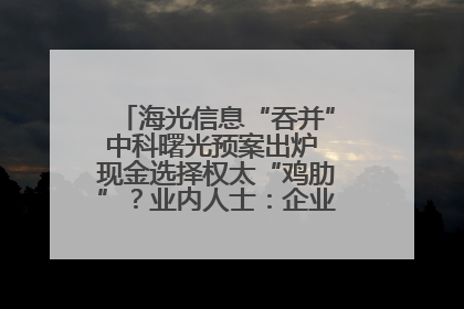 海光信息“吞并”中科曙光预案出炉 现金选择权太“鸡肋”？业内人士：企业不想大量现金流出