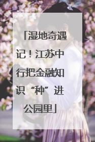 湿地奇遇记！江苏中行把金融知识“种”进公园里