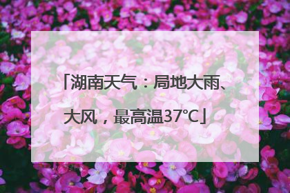 湖南天气：局地大雨、大风，最高温37℃