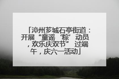 漳州芗城石亭街道：开展“童谣‘粽’动员，欢乐庆双节” 过端午，庆六一活动