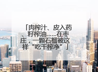 肉榨汁、皮入药、籽榨油……在枣庄，一颗石榴被这样“吃干榨净”