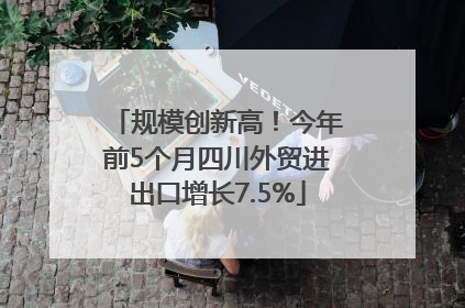 规模创新高！今年前5个月四川外贸进出口增长7.5%