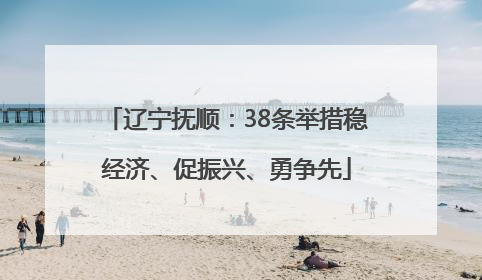 辽宁抚顺：38条举措稳经济、促振兴、勇争先