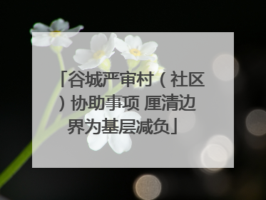 谷城严审村（社区）协助事项 厘清边界为基层减负
