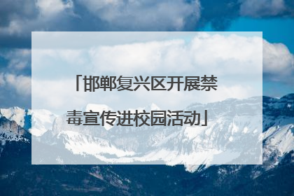 邯郸复兴区开展禁毒宣传进校园活动