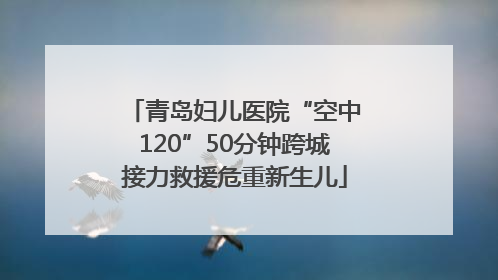 青岛妇儿医院“空中120”50分钟跨城接力救援危重新生儿
