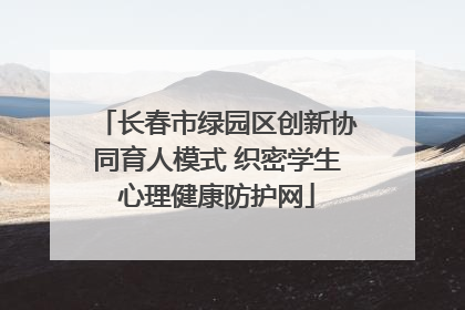 长春市绿园区创新协同育人模式 织密学生心理健康防护网