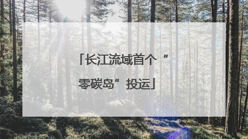长江流域首个“零碳岛”投运