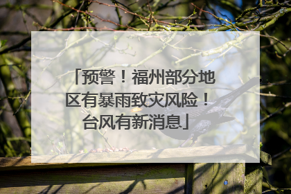 预警！福州部分地区有暴雨致灾风险！台风有新消息