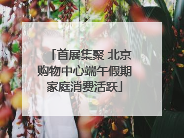 首展集聚 北京购物中心端午假期家庭消费活跃