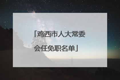 鸡西市人大常委会任免职名单