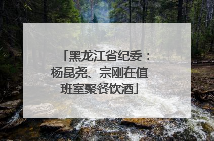 黑龙江省纪委：杨昆尧、宗刚在值班室聚餐饮酒