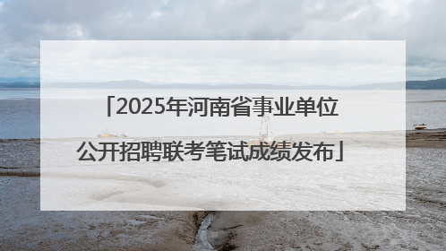 2025年河南省事业单位公开招聘联考笔试成绩发布