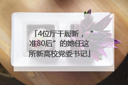 4位厅干履新，“准80后”的她任这所新高校党委书记