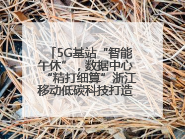 5G基站“智能午休”，数据中心“精打细算”浙江移动低碳科技打造“绿色流量”