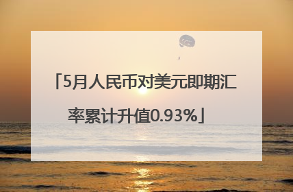 5月人民币对美元即期汇率累计升值0.93%