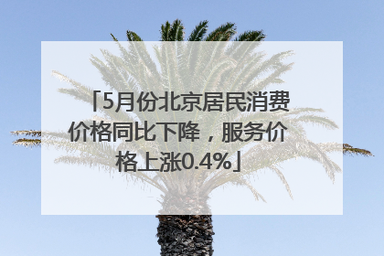 5月份北京居民消费价格同比下降，服务价格上涨0.4%