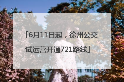 6月11日起，徐州公交试运营开通721路线