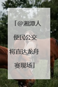 @湘潭人 便民公交将直达龙舟赛现场
